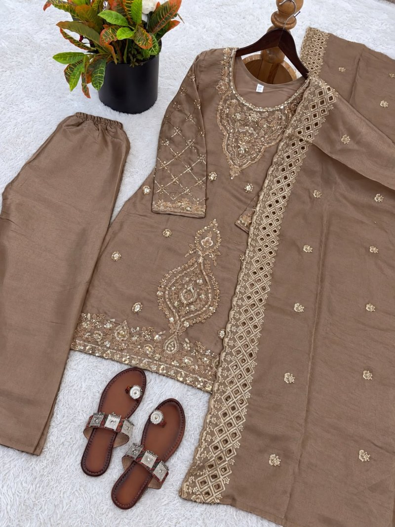 Sr 1727 Gmy Choo Silk With Embroidery Beads Work Sharara Suits